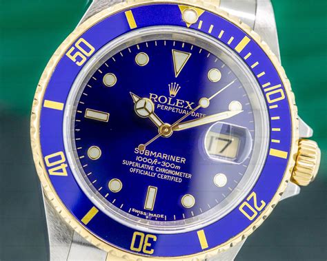 rolex two tone 16613|rolex submariner 16613 blue dial.